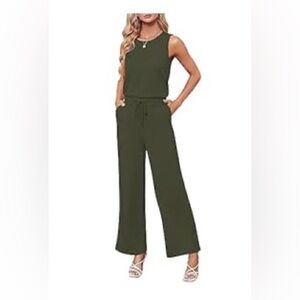 Olive Green Sleeveless Jumpsuit